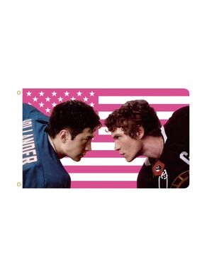 Heated Rivalry American Flag Tapestry, Pink, Polyester Wall Decor For Bedroom